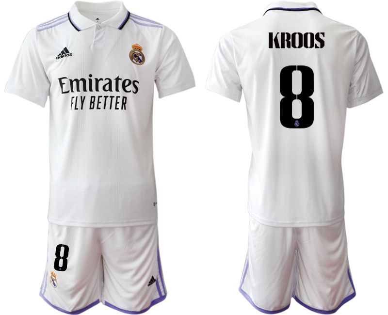 Men 2022-2023 Club Real Madrid home white #8 Soccer Jersey->real madrid jersey->Soccer Club Jersey